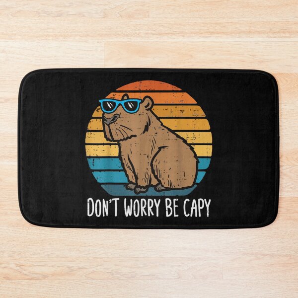 Item preview, Don't Worry Be Capy Funny Capybara Retro Sunset Sunglasses Chill Animal Pun designed and sold by SiddoMingalo.