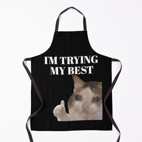 Item preview, I'm Trying My Best Funny Crying Cat Meme Thumbs Up Sarcastic designed and sold by SiddoMingalo.