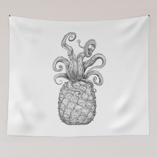 Item preview, Octopus Pineapple black & white designed and sold by NIKITA KORENKOV NikKor.