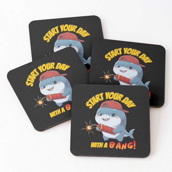 Item preview, Start Your Day With A Bang! Funny Shark designed and sold by Nature's Chibis.