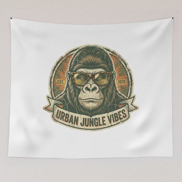 Item preview, Vintage Gorilla with Sunglasses | Urban Jungle Vibes Retro Art --- designed and sold by Wear Sculpt.