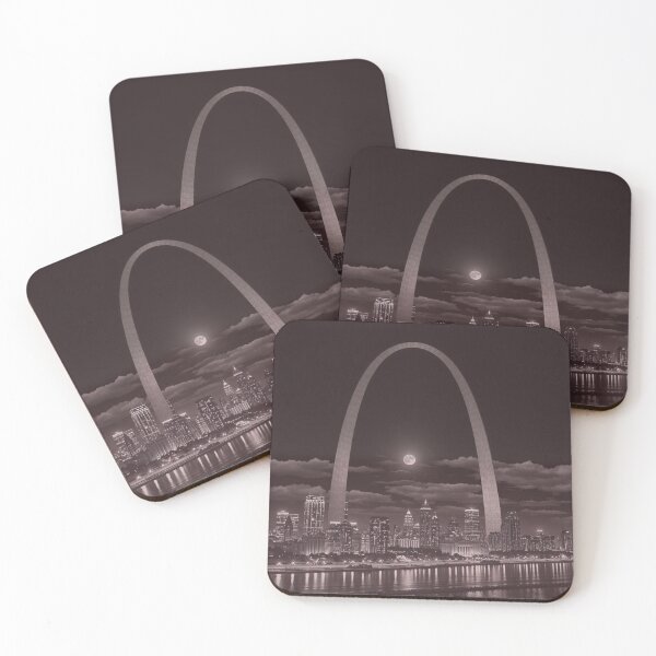 Item preview, St. Louis Gateway Arch Night Skyline Moonlight Wall Art designed and sold by BeautifulVirtues.