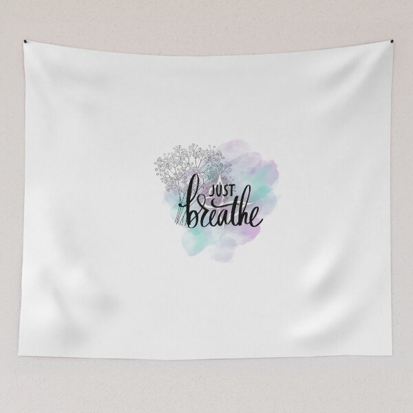 Item preview, Just Breathe Aesthetic Design , Calm Mind Minimal Quote with Floral Art designed and sold by Palette _Vibes.