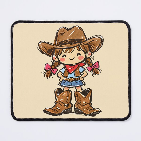 Item preview, Cute Cowgirl Girl Hand Drawn Cartoon Western Style designed and sold by GogaVibeRe.