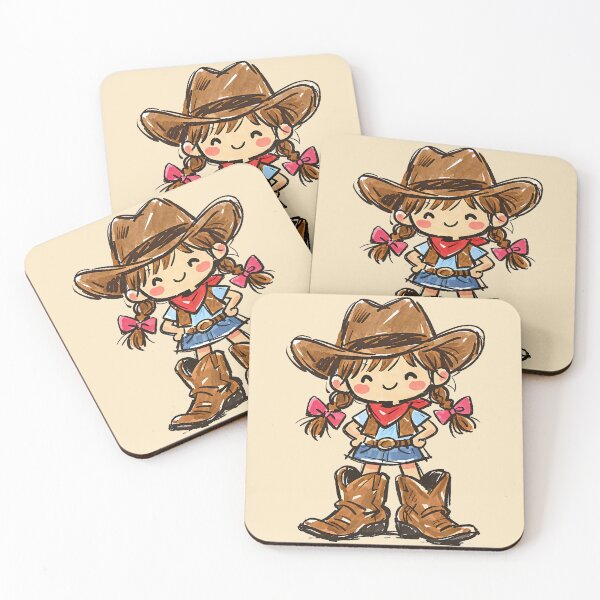 Item preview, Cute Cowgirl Girl Hand Drawn Cartoon Western Style designed and sold by GogaVibeRe.