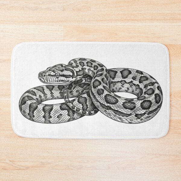 Item preview, Detailed Jungle Python Snake Coiled Sketch Art designed and sold by Digital Duniyah.