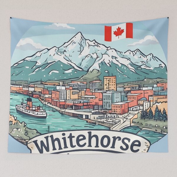 Item preview, Whitehorse Yukon Pastel Canada Cute Skyline Cityscape Pride designed and sold by HowToCanadian.