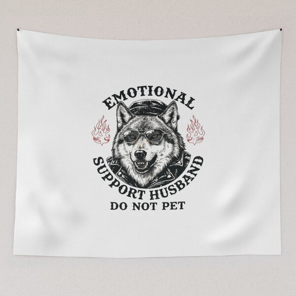 Item preview, Emotional Support Husband Do Not Pet Unhinged Funny Mood designed and sold by SkeletonsDanger.