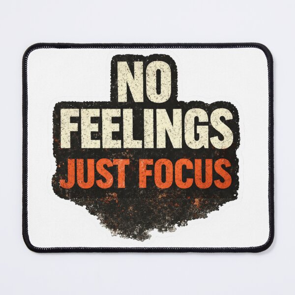Item preview, No Feelings Just Focus Motivation Sticker | Grit Mindset Gym Quote designed and sold by Elviqus Shop.