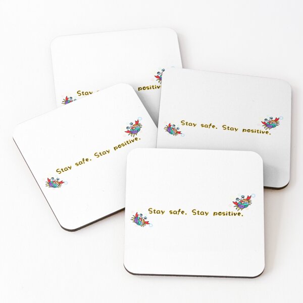 Item preview, Stay Safe Stay Positive Cute Crab Illustration – Colorful Motivational Quote Design designed and sold by NANTONAKU〜なんとなく〜.