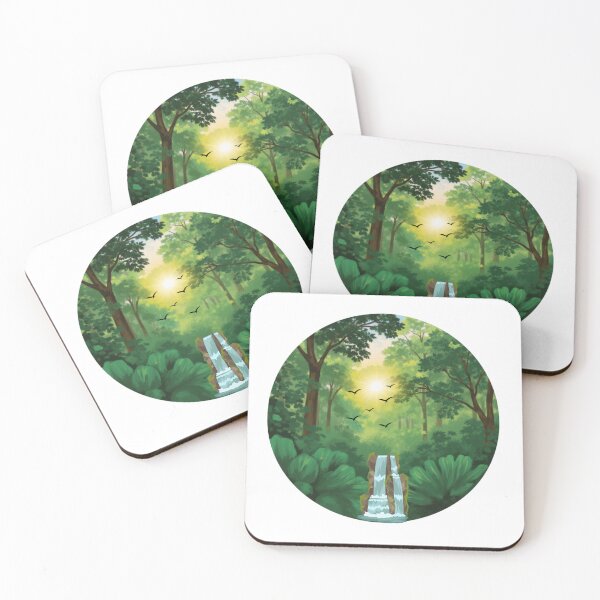 Item preview, Peaceful Forest Waterfall Sunrise Scene designed and sold by Cutethings3.