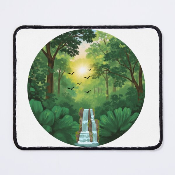 Item preview, Peaceful Forest Waterfall Sunrise Scene designed and sold by Cutethings3.