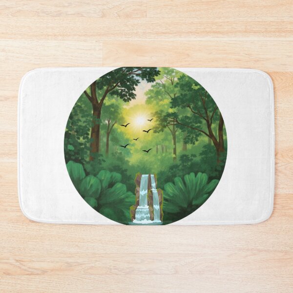 Item preview, Peaceful Forest Waterfall Sunrise Scene designed and sold by Cutethings3.
