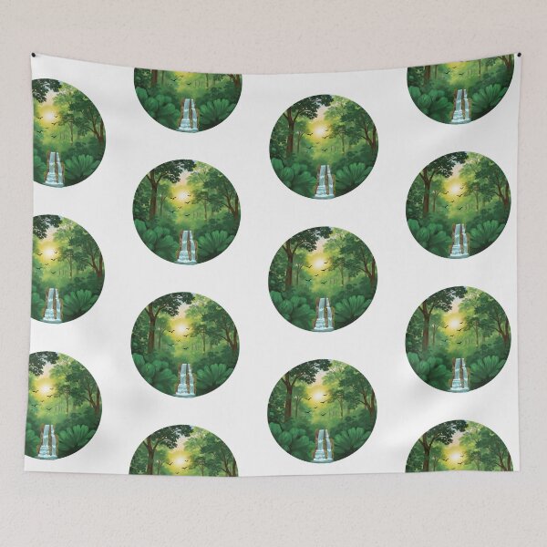 Item preview, Peaceful Forest Waterfall Sunrise Scene designed and sold by Cutethings3.