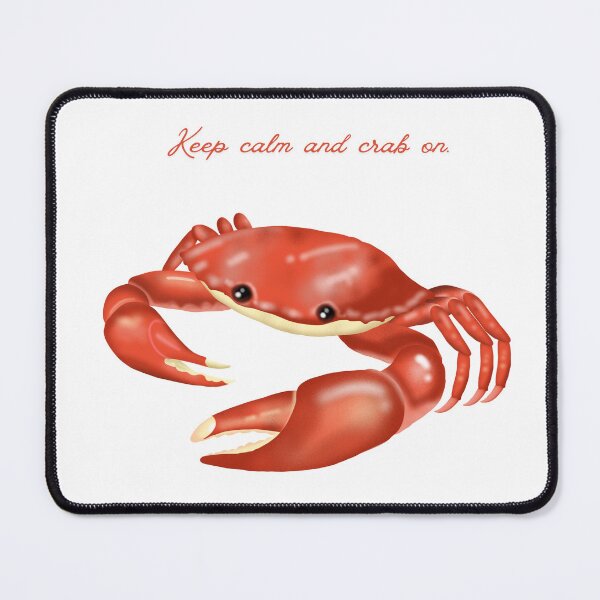 Item preview, Keep Calm and Crab On - Cute Red Crab Illustration Wall Art designed and sold by poonzapoon.