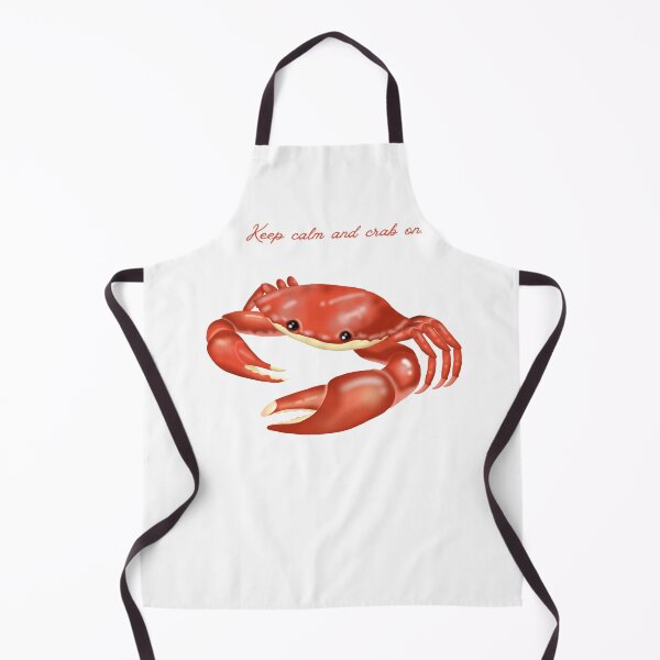 Item preview, Keep Calm and Crab On - Cute Red Crab Illustration Wall Art designed and sold by poonzapoon.