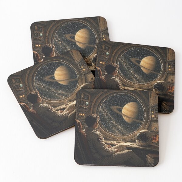 Item preview, Astronaut Watching Galaxy – Retro Space Interior, Cosmic View, Vintage Sci-Fi designed and sold by Galskap.