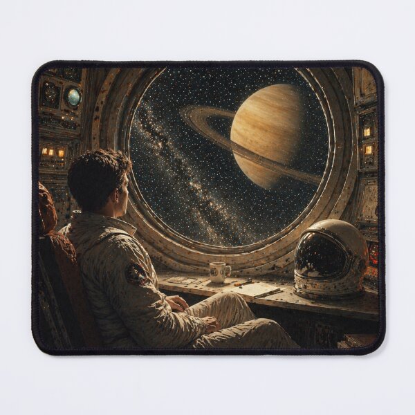 Item preview, Astronaut Watching Galaxy – Retro Space Interior, Cosmic View, Vintage Sci-Fi designed and sold by Galskap.