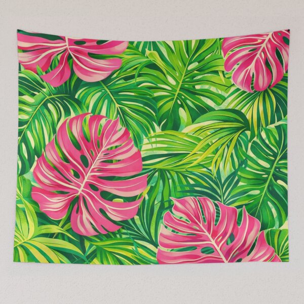 Item preview, Tropical Leaf Jungle – Pink Monstera and Palm Paradise designed and sold by MyTutina.