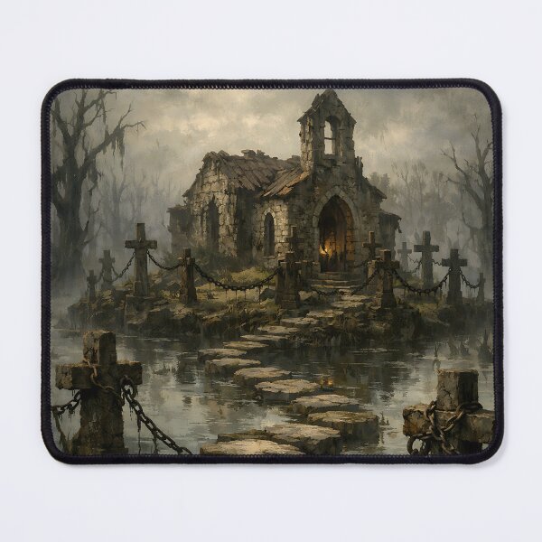 Item preview, The Mire of Forgotten Faith - Dark Fantasy Soulslike Game Landscape Art designed and sold by bapupa.
