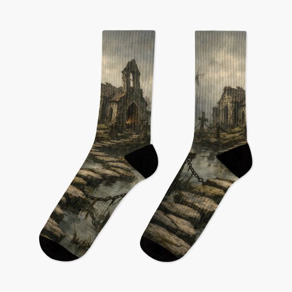 Item preview, The Mire of Forgotten Faith - Dark Fantasy Soulslike Game Landscape Art designed and sold by bapupa.