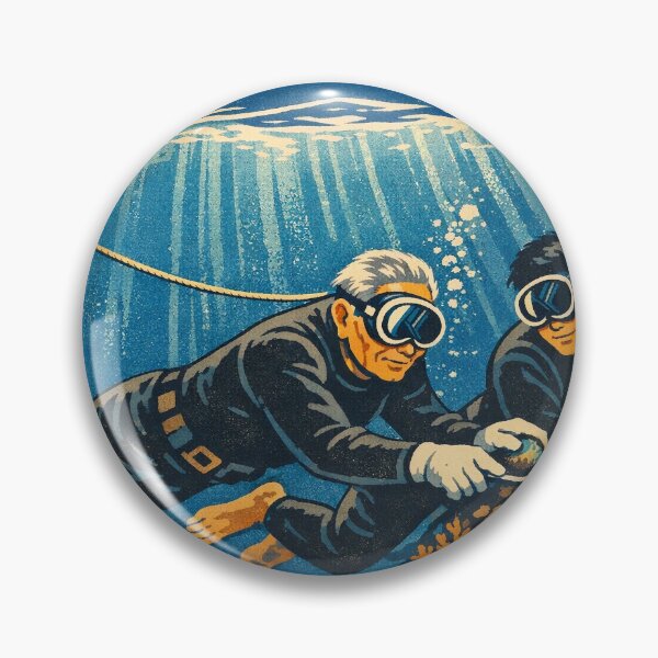 Item preview, KOREA HAENAM - Father and Son Sea Divers Jeju Island Retro Vintage Poster designed and sold by KOREA-HAENAM.