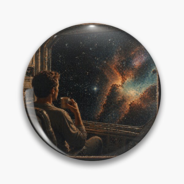 Item preview, Astronaut Watching Galaxy – Retro Space Interior, Cosmic View, Vintage Sci-Fi designed and sold by Galskap.