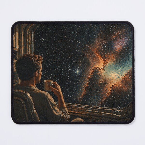 Item preview, Astronaut Watching Galaxy – Retro Space Interior, Cosmic View, Vintage Sci-Fi designed and sold by Galskap.