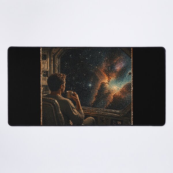 Item preview, Astronaut Watching Galaxy – Retro Space Interior, Cosmic View, Vintage Sci-Fi designed and sold by Galskap.