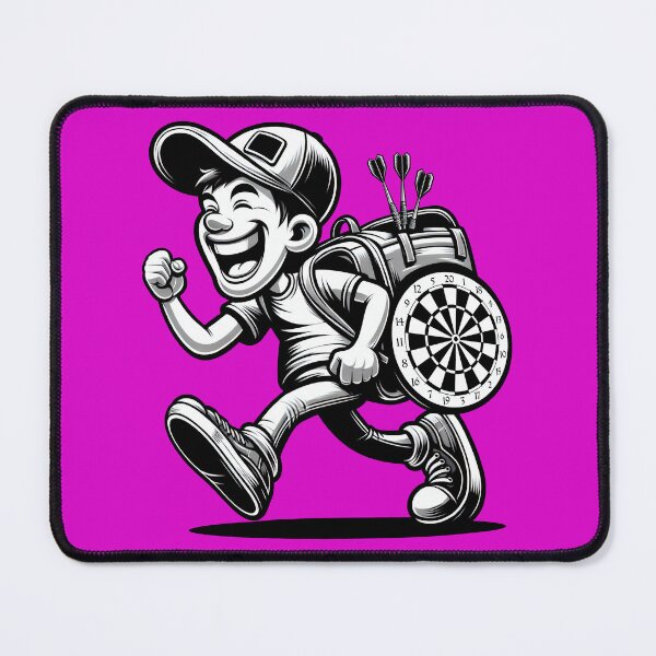Item preview, Bobby the dart player with backpack and dartboard on tour designed and sold by Kimenta Fashion.