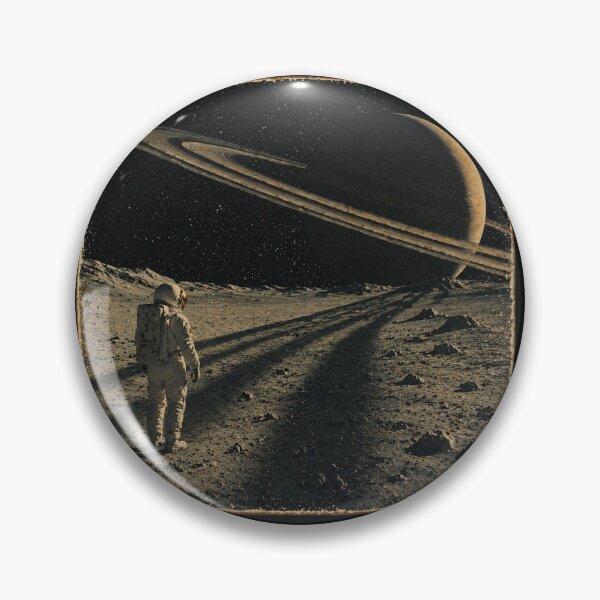 Item preview, Ringed Planet Landscape – Retro Sci-Fi Space Scene, Cosmic Horizon designed and sold by Galskap.