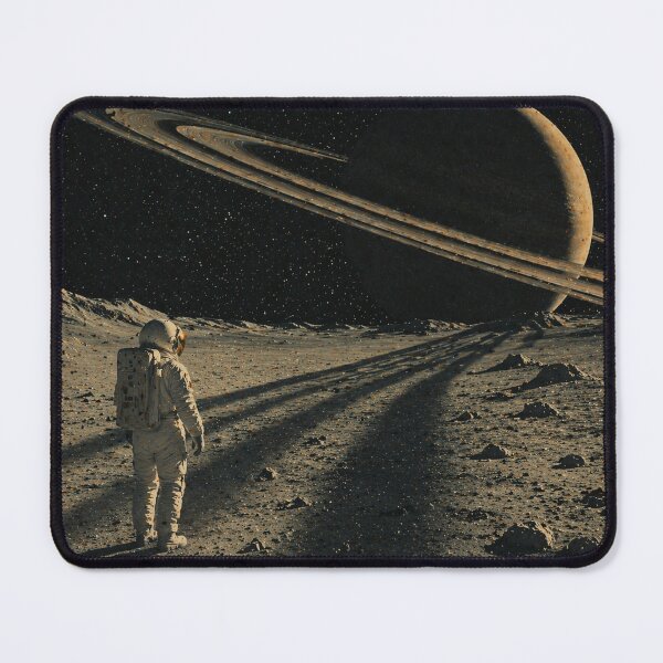 Item preview, Ringed Planet Landscape – Retro Sci-Fi Space Scene, Cosmic Horizon designed and sold by Galskap.
