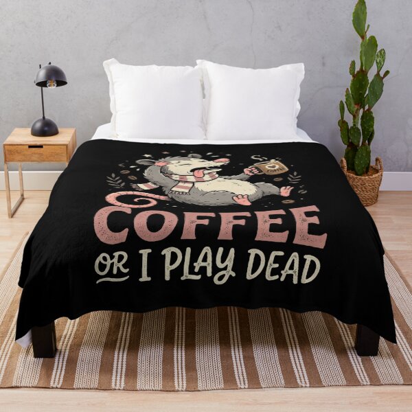 Item preview, Coffee or I Play Dead - Funny Retro Opossum coffee lovers designed and sold by Collagedream.
