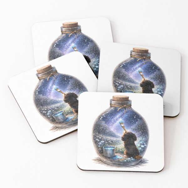 Item preview, Worlds in a Bottle – Artist Cavalier King Charles Spaniel – Night Sky Miniature World (Black and Tan) designed and sold by SakuraWaStyle.