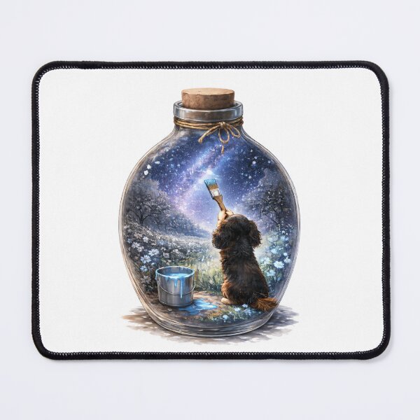 Item preview, Worlds in a Bottle – Artist Cavalier King Charles Spaniel – Night Sky Miniature World (Black and Tan) designed and sold by SakuraWaStyle.