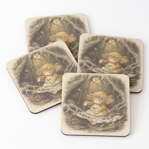 Item preview, Mushroom Folk Berry Garland - Cottagecore Art designed and sold by PictorialWhimsy.