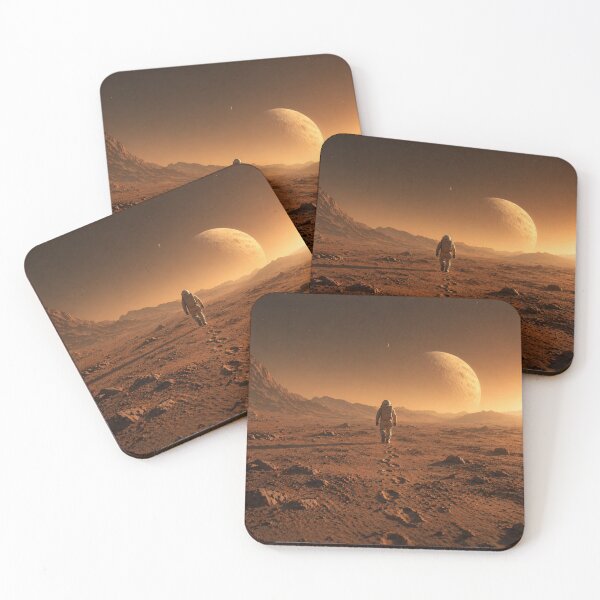 Item preview, Astronaut Walking on Distant Planet – Retro Space Landscape, Cosmic Journey designed and sold by Galskap.