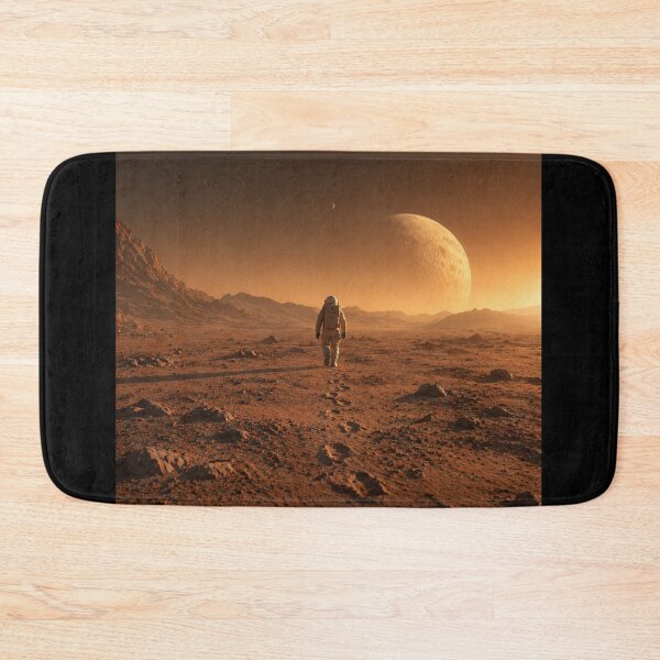 Item preview, Astronaut Walking on Distant Planet – Retro Space Landscape, Cosmic Journey designed and sold by Galskap.