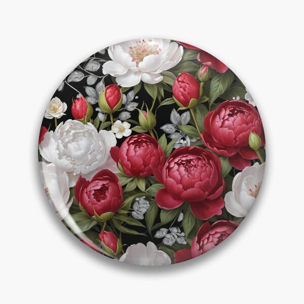 Item preview, Red and White Peonies Floral Seamless Pattern designed and sold by Leylita Design.