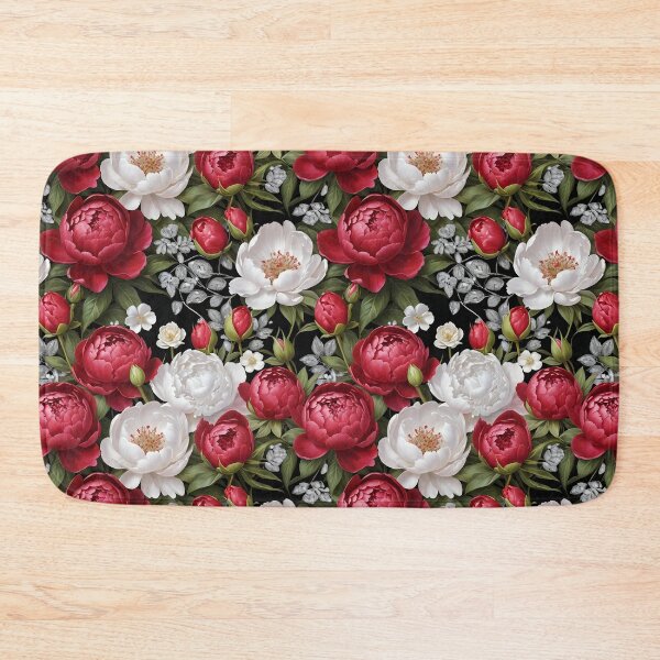 Item preview, Red and White Peonies Floral Seamless Pattern designed and sold by Leylita Design.