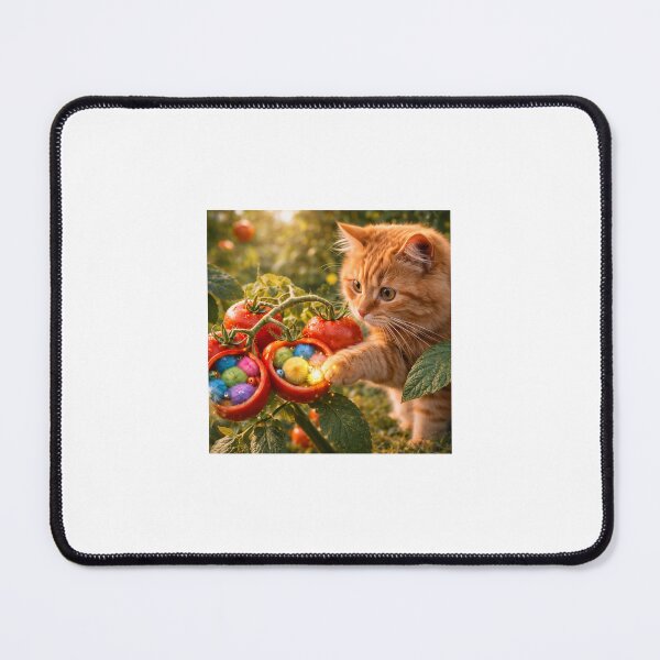 Item preview, Cat Discovering Magical Creatures Inside Tomatoes designed and sold by LovelyCatGalaxy.