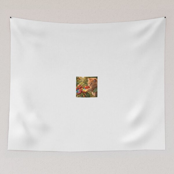 Item preview, Cat Discovering Magical Creatures Inside Tomatoes designed and sold by LovelyCatGalaxy.