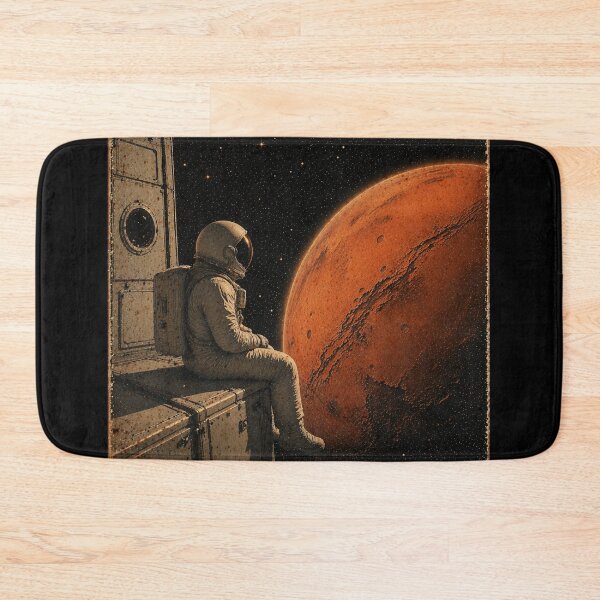 Item preview, Astronaut Sitting on Spacecraft – Retro Space Scene, Cosmic View designed and sold by Galskap.