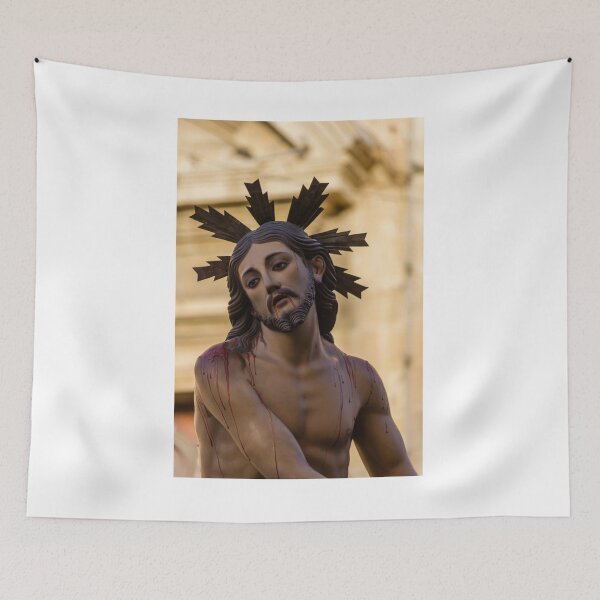 Item preview, Jesus Christ Statue With Crown Of Thorns And Blood Wounds In Religious Procession designed and sold by Nmallia.