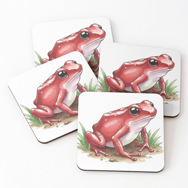 Item preview, water color red frog designed and sold by Stickers void.