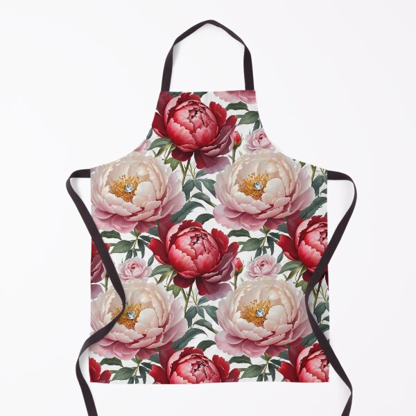Artikelvorschau, Nahtloses Blumenmuster mit roten und weißen Pfingstrosen entworfen und verkauft von Leylita Design.
