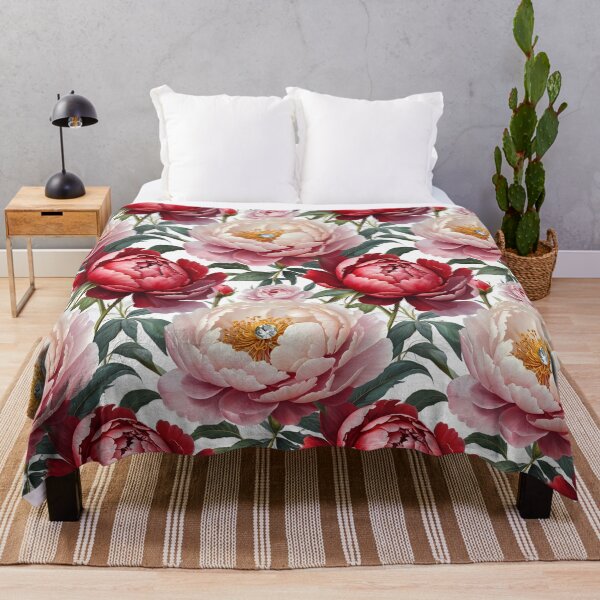 Item preview, Red and White Peonies Floral Seamless Pattern designed and sold by Leylita Design.