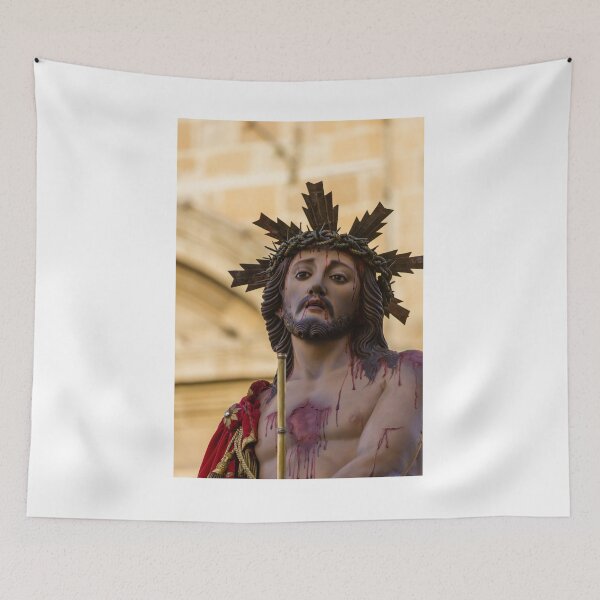 Item preview, Jesus Christ Statue With Crown Of Thorns And Blood Wounds In Religious Procession designed and sold by Nmallia.