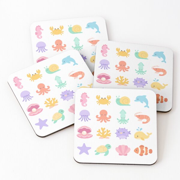 Item preview, Cute Kawaii Sea Friends – Pastel Ocean Life Graphic designed and sold by FatmaElhofy.
