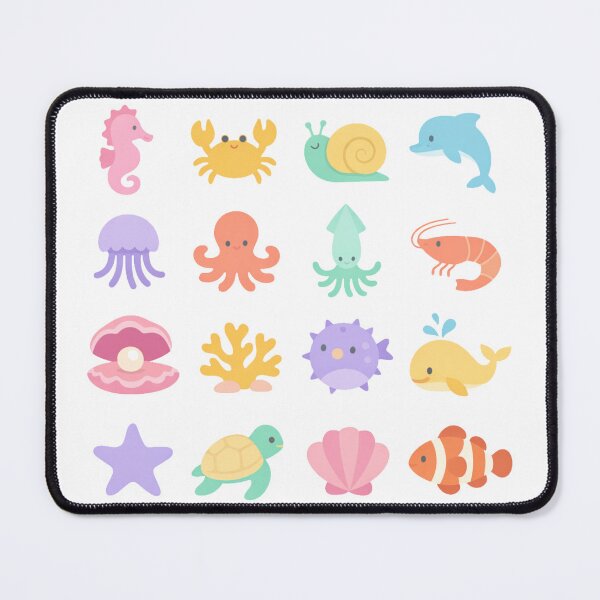 Item preview, Cute Kawaii Sea Friends – Pastel Ocean Life Graphic designed and sold by FatmaElhofy.